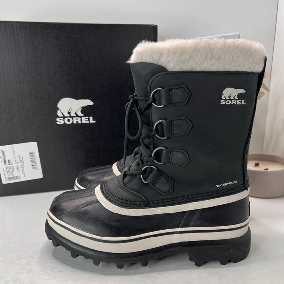Sorel Caribou WP Waterproof Boots Black Stone NL1005-011 Women 8 NWB - Picture 1 of 10